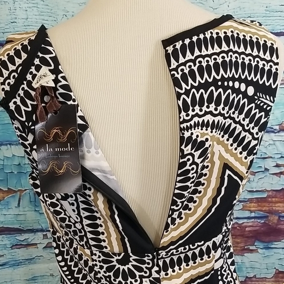 Sangria Black, Brown and white pattern dress NWT - Picture 8 of 8
